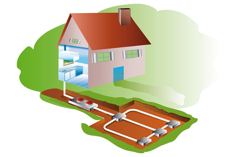 An illustration of a home's geothermal system. 5 Things You Should Know About Geothermal Maintenance.